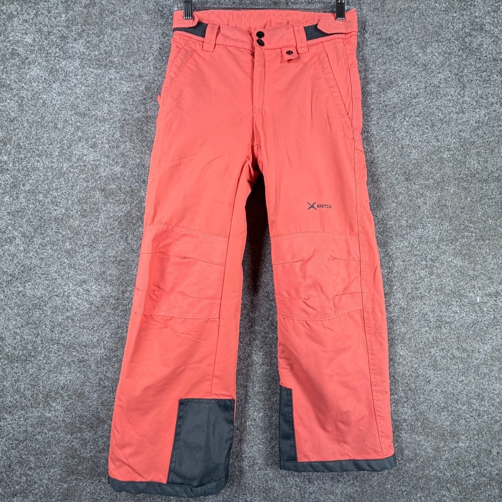 Arctix Snow Pants Unisex Kids M Coral Pink Thermatech Reinforced Knees Insulated